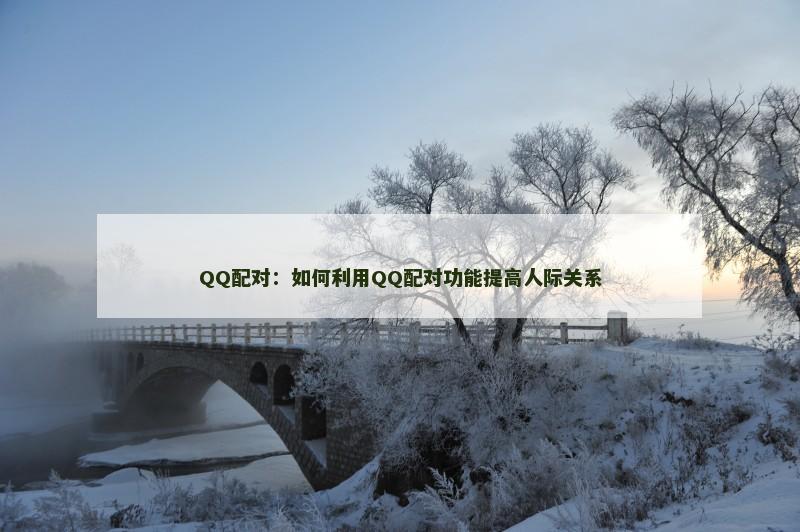 QQ配对：如何利用QQ配对功能提高人际关系