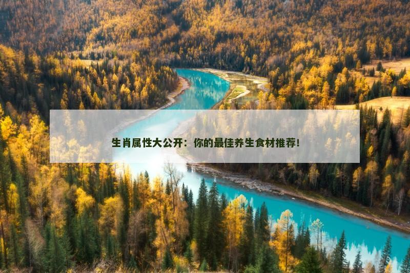 生肖属性大公开：你的最佳养生食材推荐！