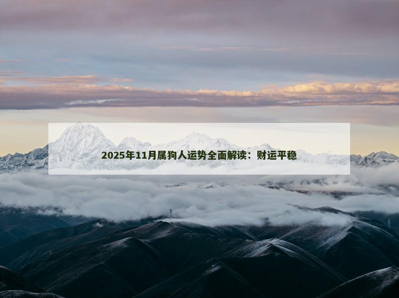 2025年11月属狗人运势全面解读:财运平稳
