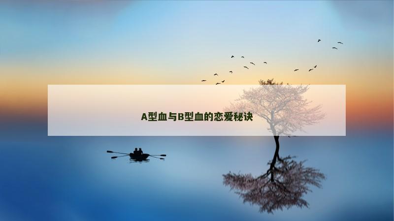 A型血与B型血的恋爱秘诀