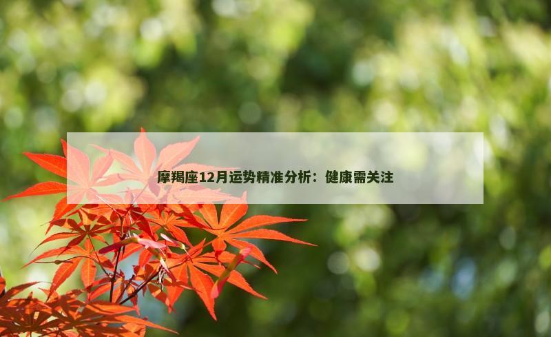 摩羯座12月运势精准分析:健康需关注