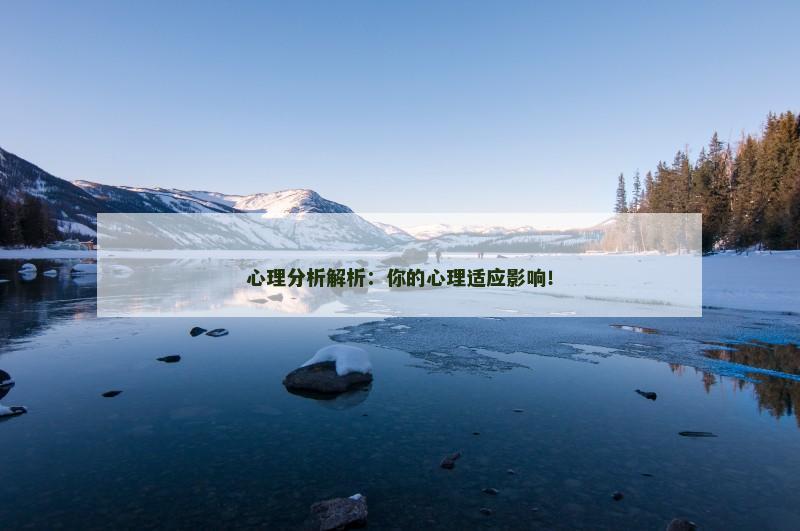 心理分析解析:你的心理适应影响!
