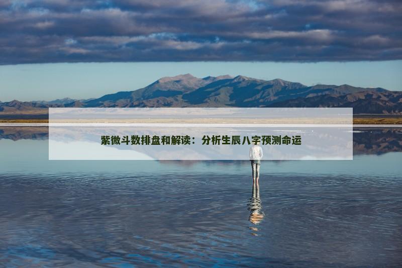 紫微斗数排盘和解读:分析生辰八字预测命运