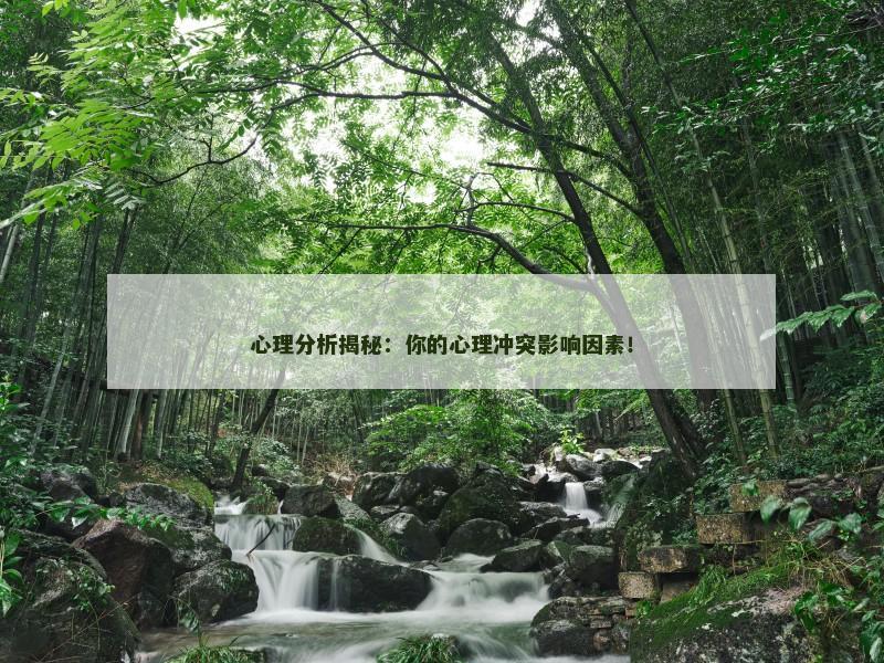 心理分析揭秘:你的心理冲突影响因素!