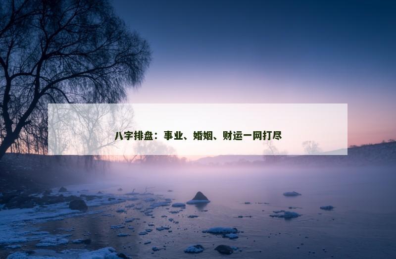 八字排盘:事业、婚姻、财运一网打尽