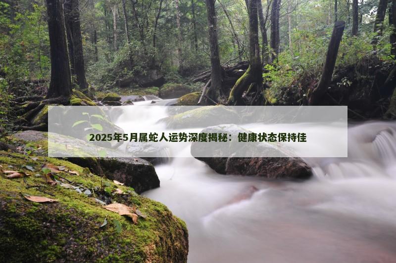 2025年5月属蛇人运势深度揭秘:健康状态保持佳