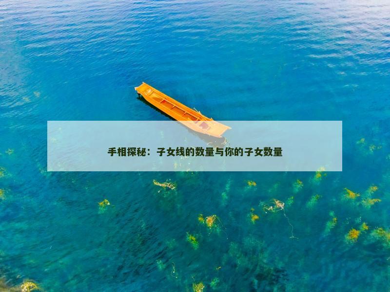 手相探秘:子女线的数量与你的子女数量