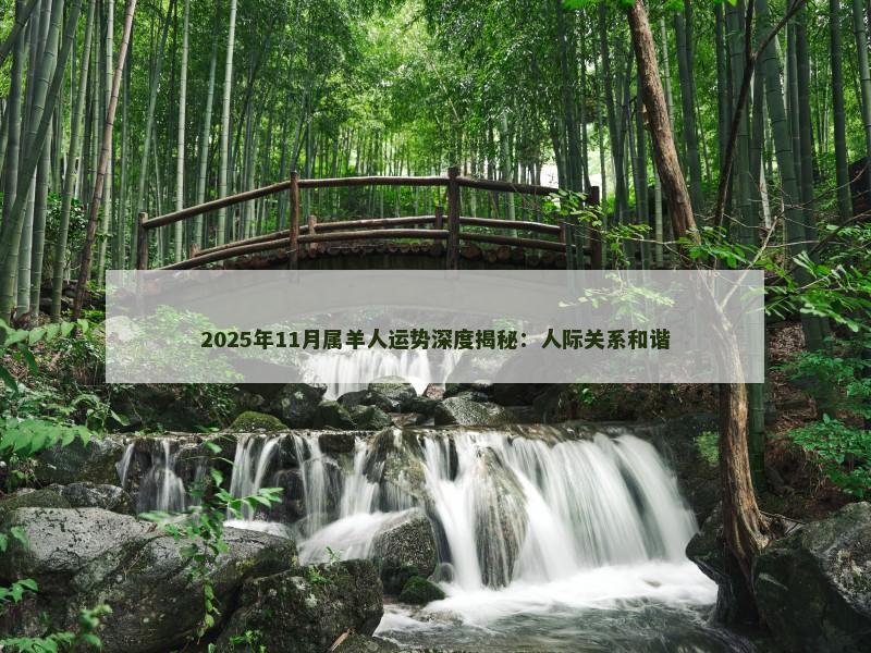 2025年11月属羊人运势深度揭秘:人际关系和谐