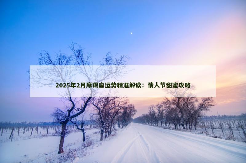 2025年2月摩羯座运势精准解读:情人节甜蜜攻略