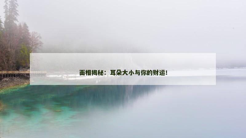 面相揭秘:耳朵大小与你的财运!