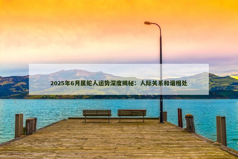 2025年6月属蛇人运势深度揭秘:人际关系和谐相处