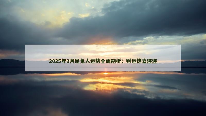2025年2月属兔人运势全面剖析:财运惊喜连连