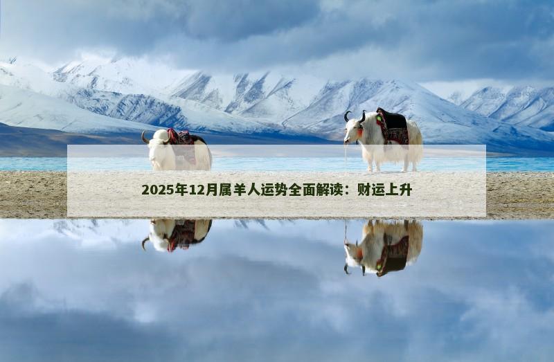 2025年12月属羊人运势全面解读:财运上升