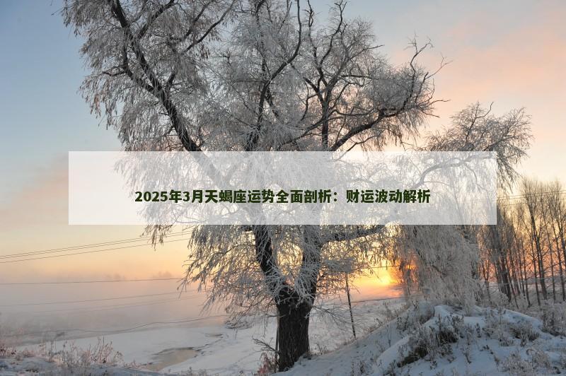 2025年3月天蝎座运势全面剖析:财运波动解析