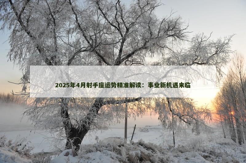 2025年4月射手座运势精准解读:事业新机遇来临