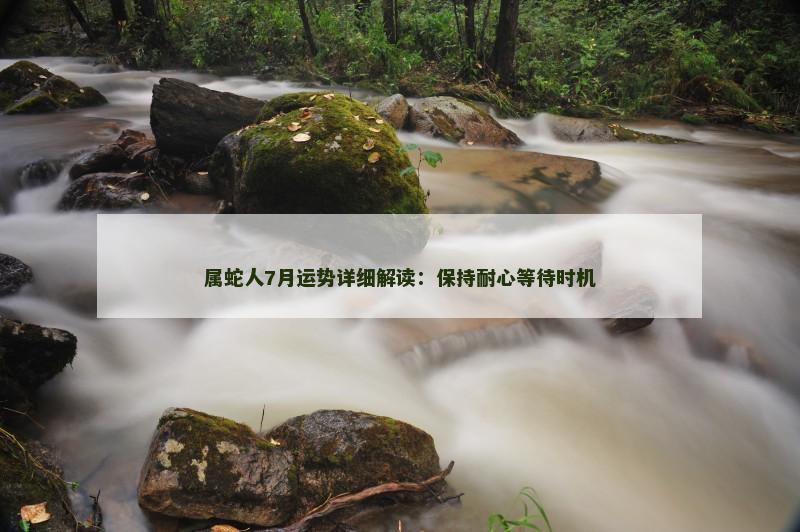 属蛇人7月运势详细解读:保持耐心等待时机