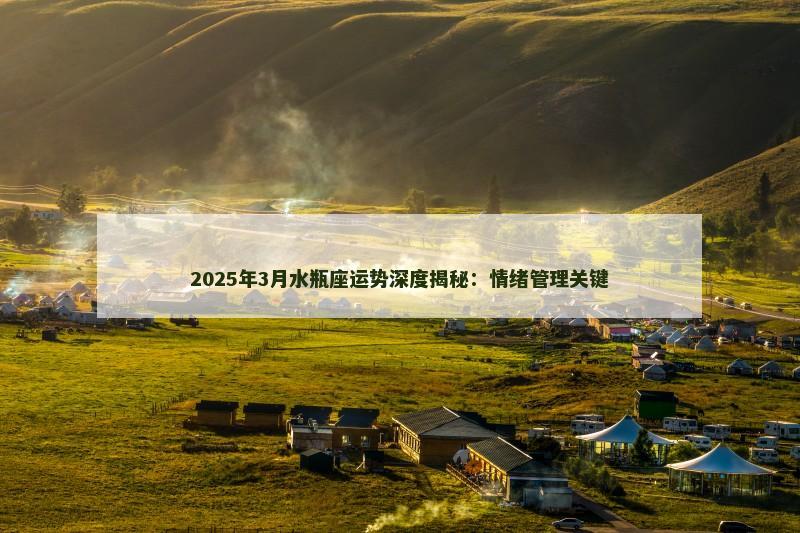 2025年3月水瓶座运势深度揭秘:情绪管理关键