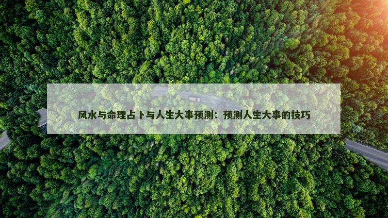 风水与命理占卜与人生大事预测:预测人生大事的技巧
