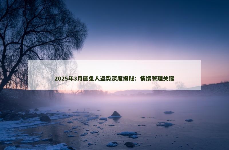 2025年3月属兔人运势深度揭秘:情绪管理关键