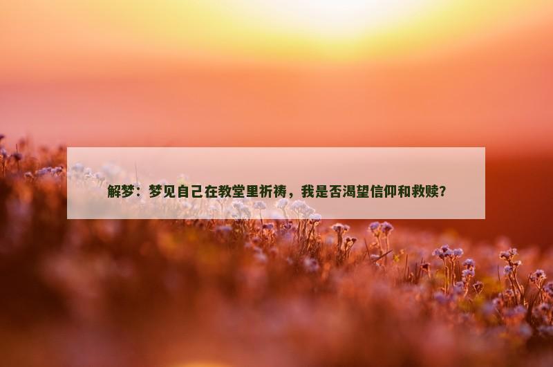解梦:梦见自己在教堂里祈祷,我是否渴望信仰和救赎?