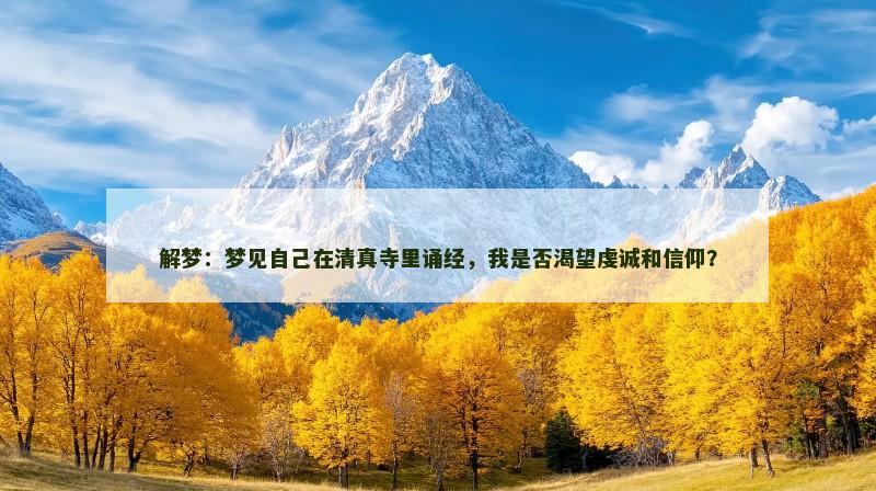 解梦:梦见自己在清真寺里诵经,我是否渴望虔诚和信仰?