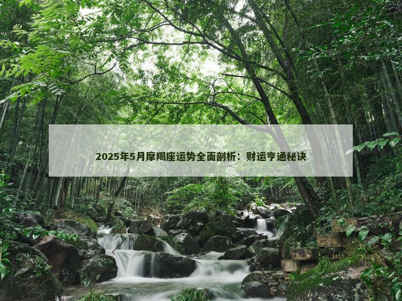 2025年5月摩羯座运势全面剖析：财运亨通秘诀