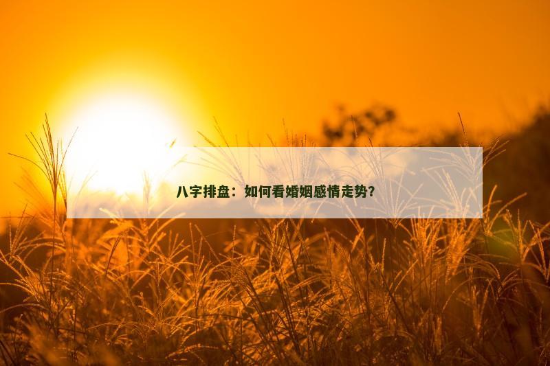 八字排盘:如何看婚姻感情走势?