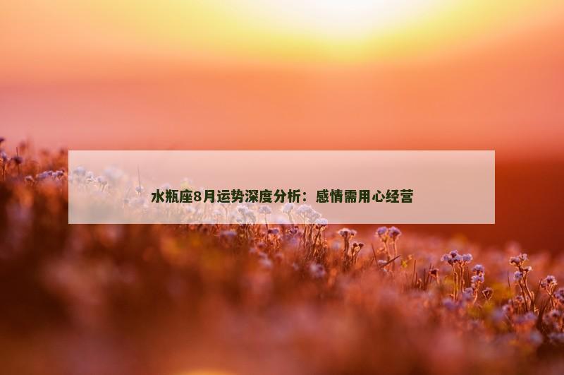 水瓶座8月运势深度分析:感情需用心经营