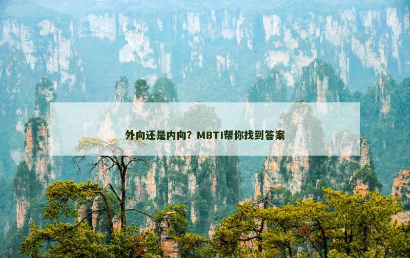 外向还是内向?MBTI帮你找到答案