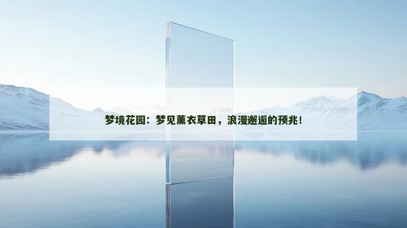 梦境花园：梦见薰衣草田，浪漫邂逅的预兆！