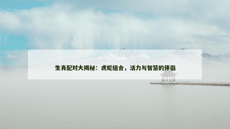 生肖配对大揭秘：虎蛇组合，活力与智慧的伴侣
