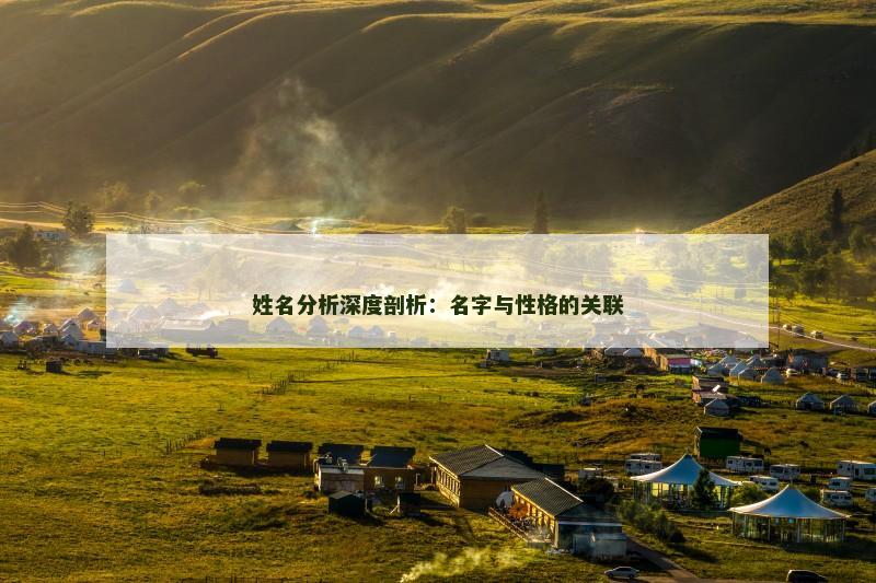 姓名分析深度剖析：名字与性格的关联