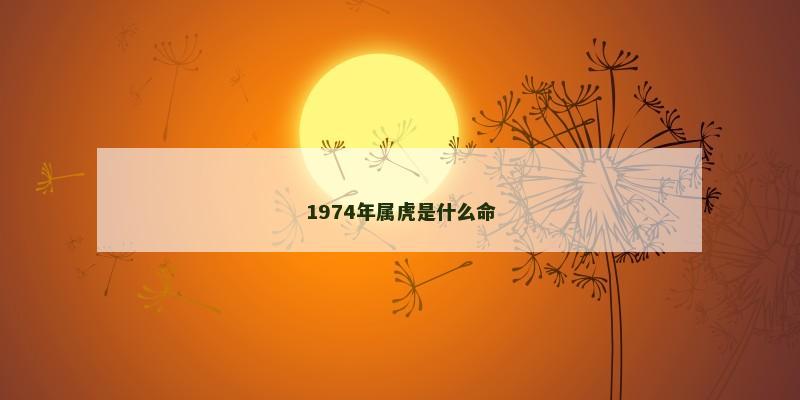 1974年属虎是什么命