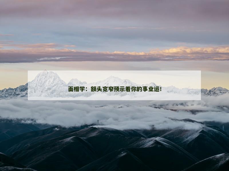 面相学：额头宽窄预示着你的事业运！