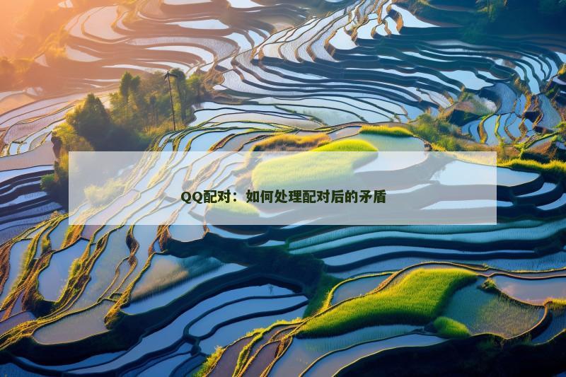 QQ配对：如何处理配对后的矛盾