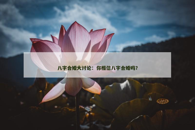八字合婚大讨论：你相信八字合婚吗？