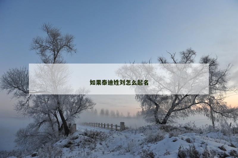 如果泰迪姓刘怎么起名