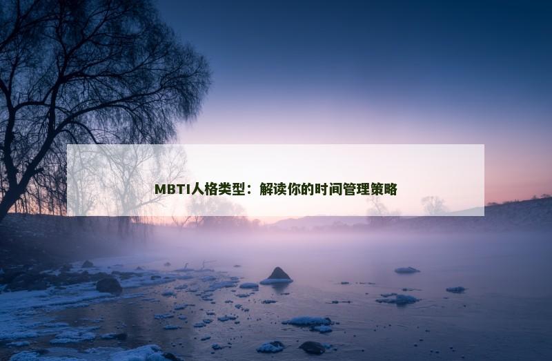 MBTI人格类型：解读你的时间管理策略