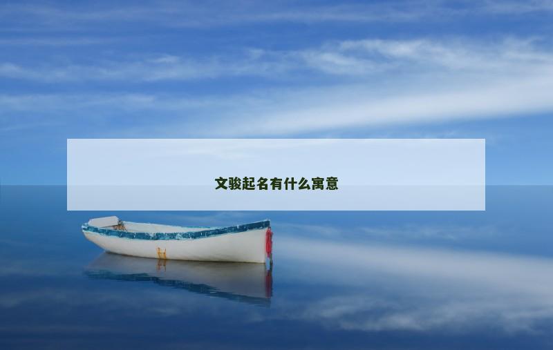 文骏起名有什么寓意