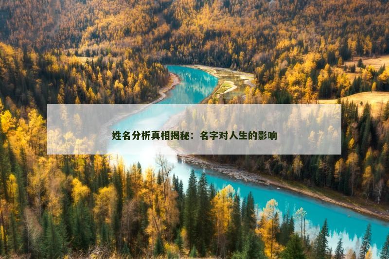 姓名分析真相揭秘：名字对人生的影响
