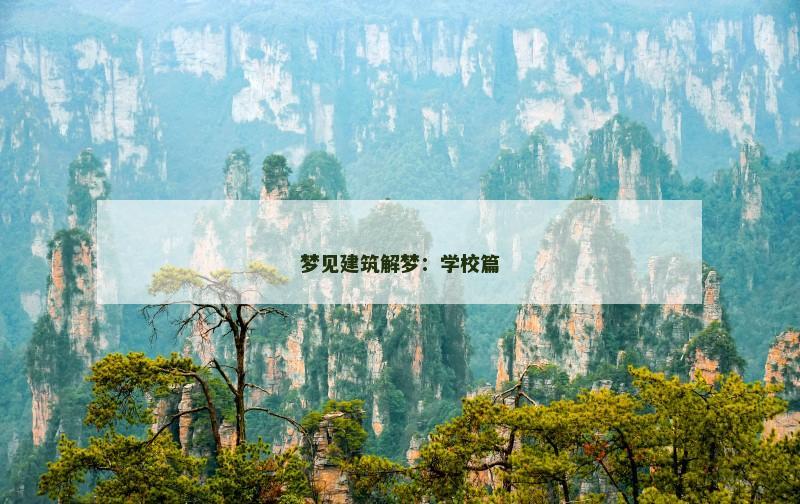 梦见建筑解梦：学校篇
