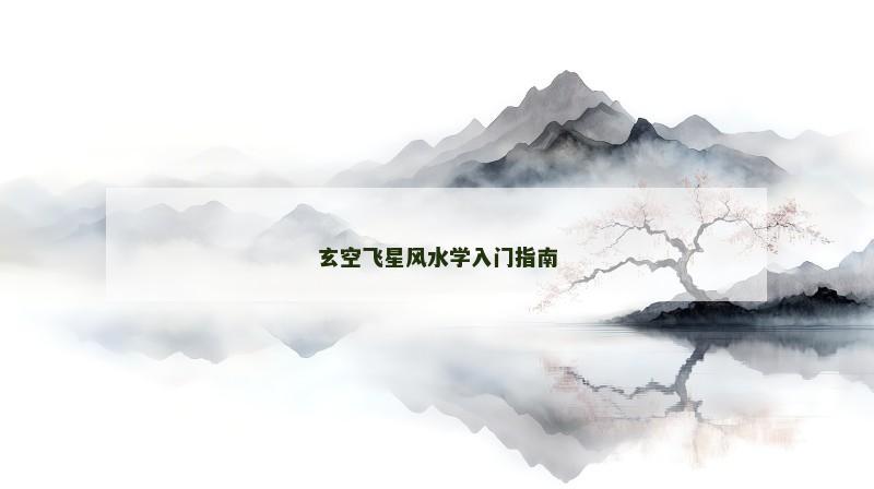 玄空飞星风水学入门指南