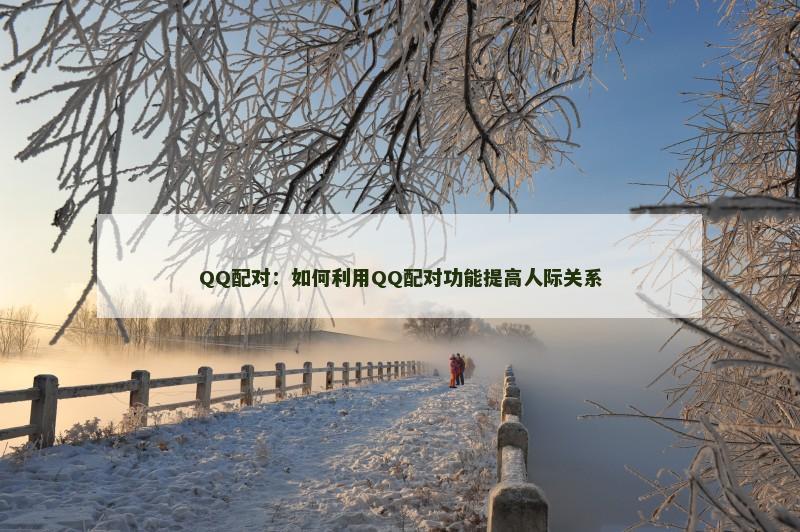 QQ配对：如何利用QQ配对功能提高人际关系